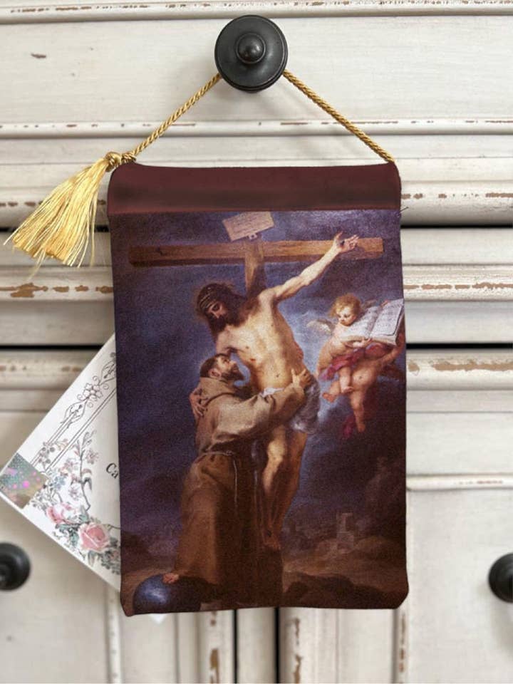 SAINT FRANCIS Velvet Blessing Carrier, Hd Image 8x5 for wholesale by Made By Catholics