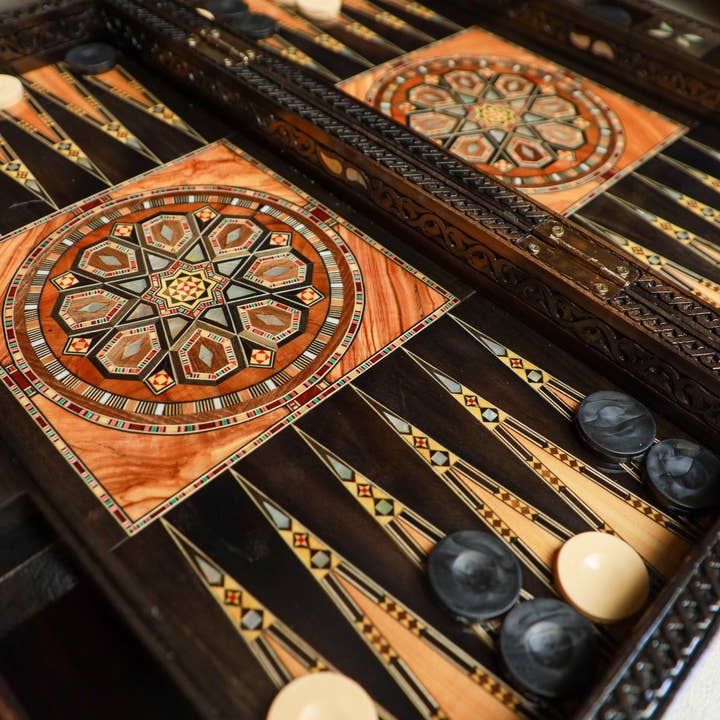 JOUZ - Wholesale Board Game - Luxury Backgammon Masterpiece – Exclusive One-of-a-Kind Collector's Set, Handcrafted High-End Board with Mother of Pearl Inlay3