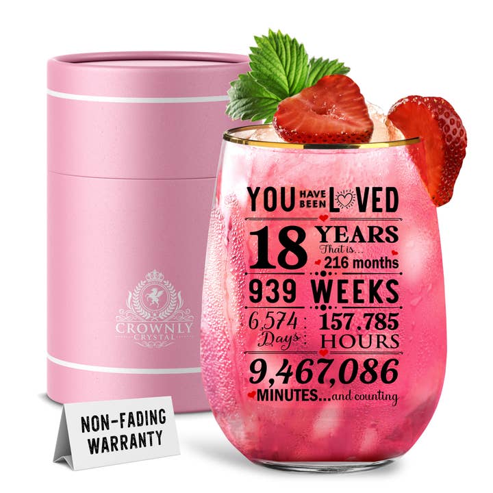 18th Birthday Gifts Personalised Wine Glass 16 oz. for wholesale by KIES HOME