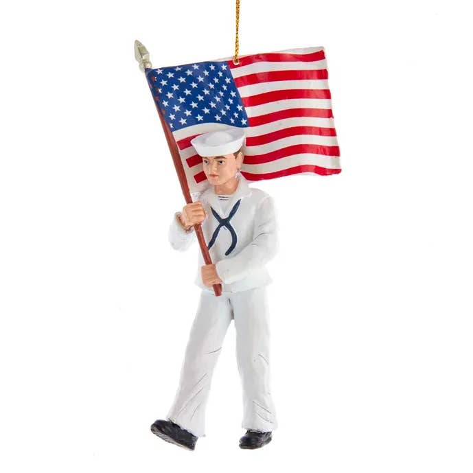5.75"MARIN MARINE W/DRAPEAU AMÉRICAIN pour la vente par Kurt S. Adler, Inc.
