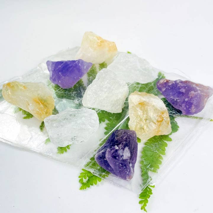 Rock Paradise - Wholesale Spiritual Stone/Crystal - Crystal Rough Stone Energy Set - Amethyst, Quartz, Citrine