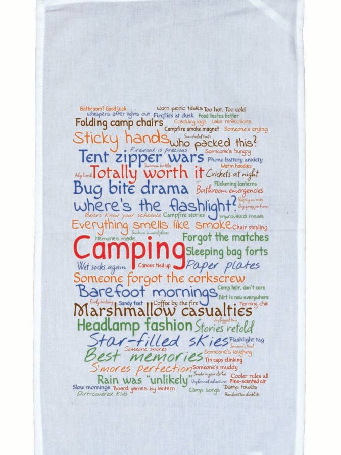 Camping Tea Towel for wholesale by TownieSwag
