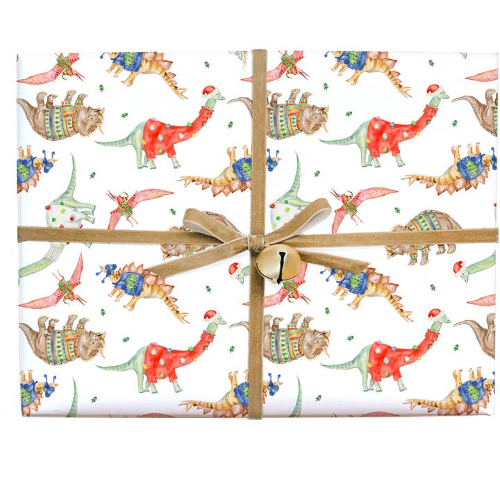 Christmas Festive Dinosaur Gift Wrap Roll for wholesale by Lana's Shop