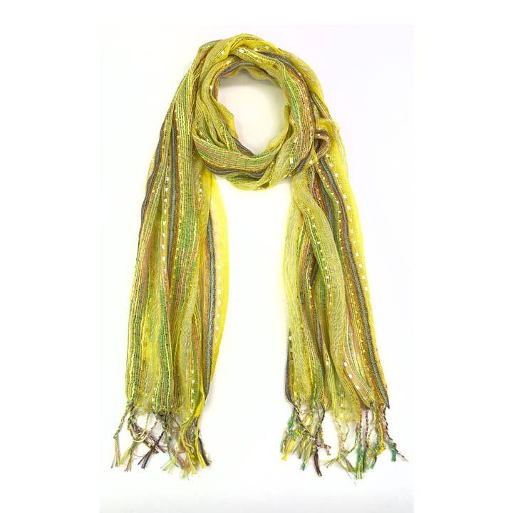 Humble Hilo - Wholesale Scarf - Women's - Humble Hilo Multicolored Thread Artisan Scarf