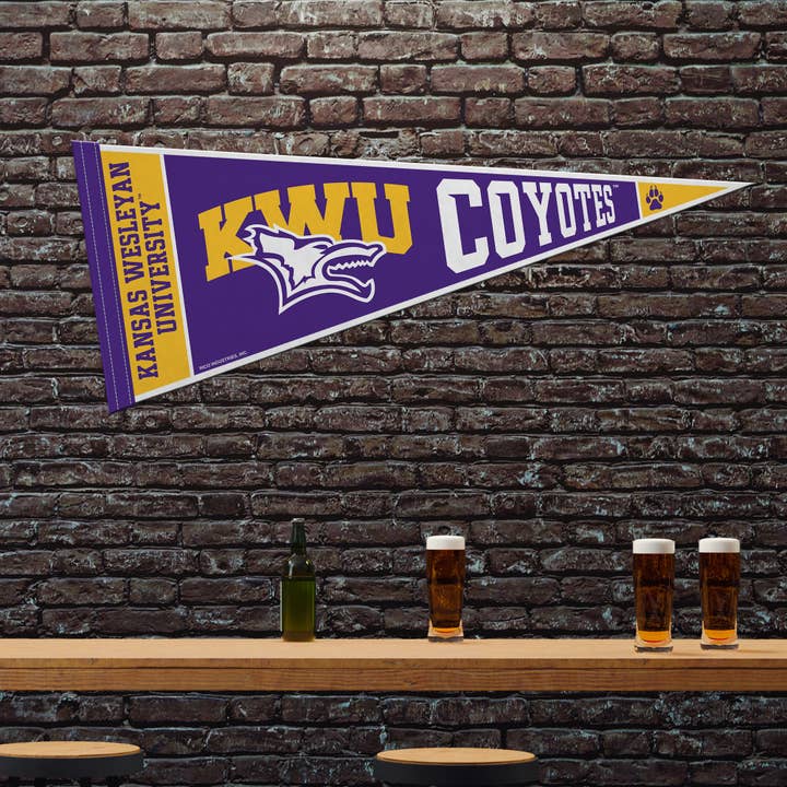 Rico Industries - Wholesale Flag - NCAA Kansas Wesleyan Coyotes Rally Soft Felt 12X30 Pennant1