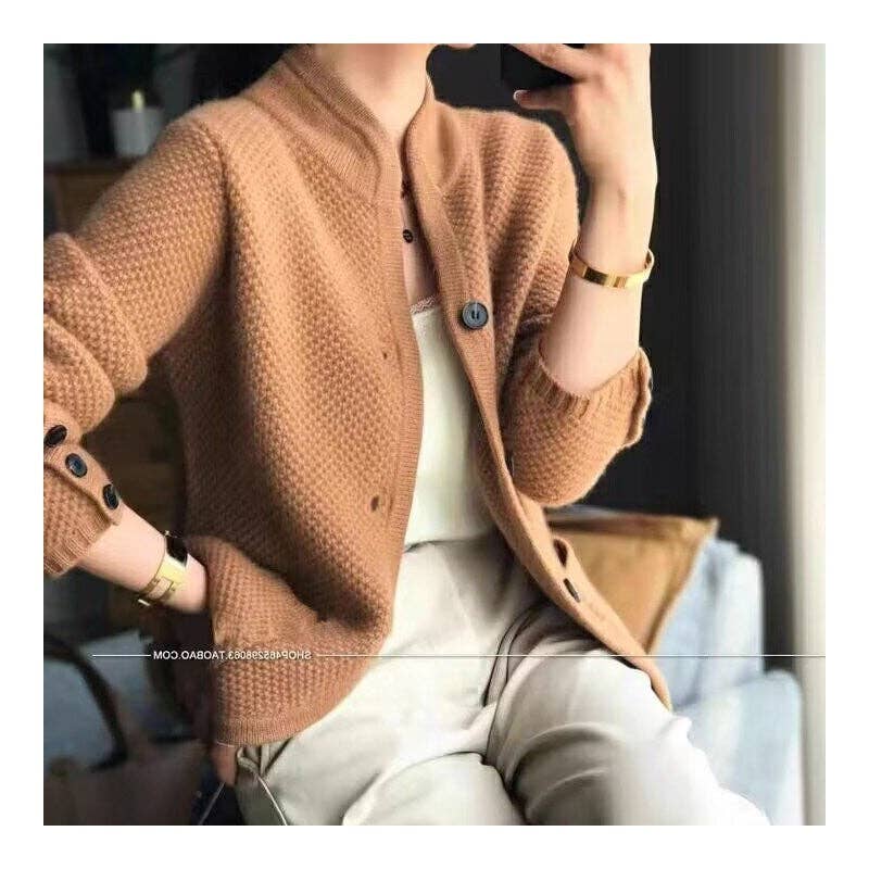 UZ Wholesale Store - Vendita all'ingrosso Cardigan - Donna - Cardigan lavorato a maglia tinta unita alla moda 2