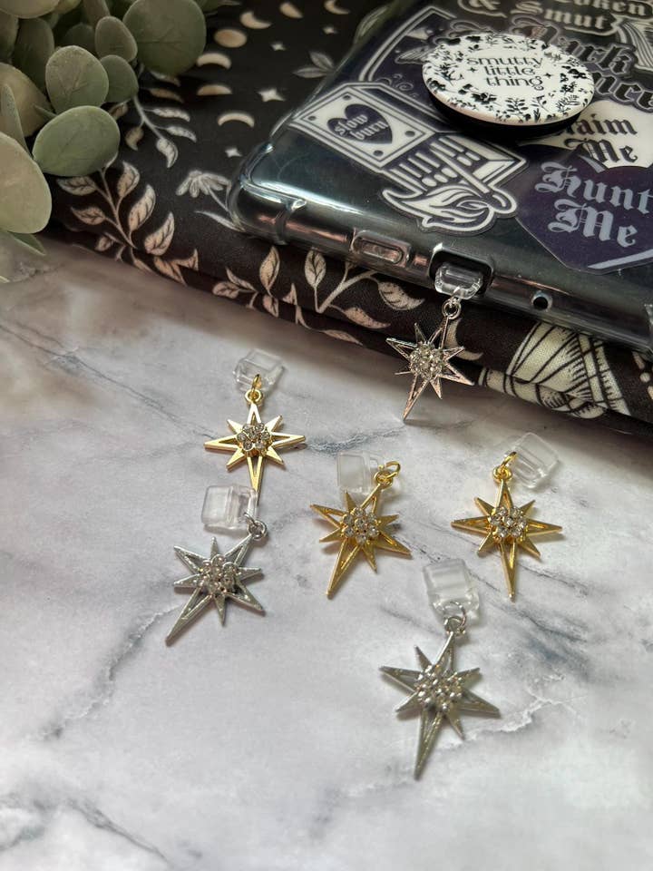 Rhinestone Star USB C Kindle Charm Accessory for wholesale by Dark Delights Bootique