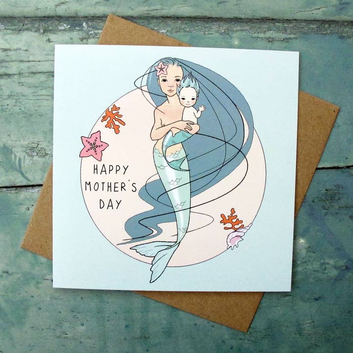 Tarjeta Mama Mermaid para el Día de la Madre para venta al por mayor de Made In Pixieland