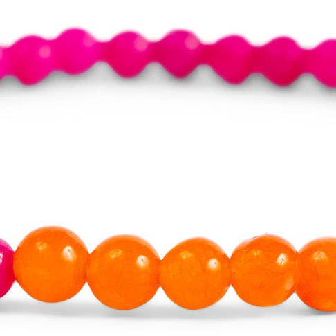 Bright Pink Orange 3mm Morse Code Bracelet | LOVE for wholesale on Faire2