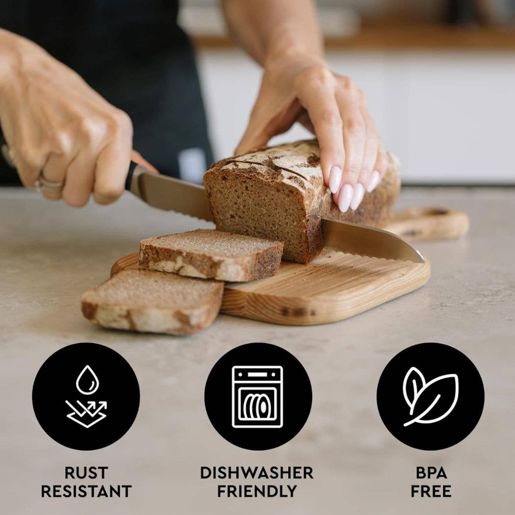 Zulay Kitchen – Engroshandel Køkkenkniv – Premium brødkniv i rustfrit stål med serrateret blad4