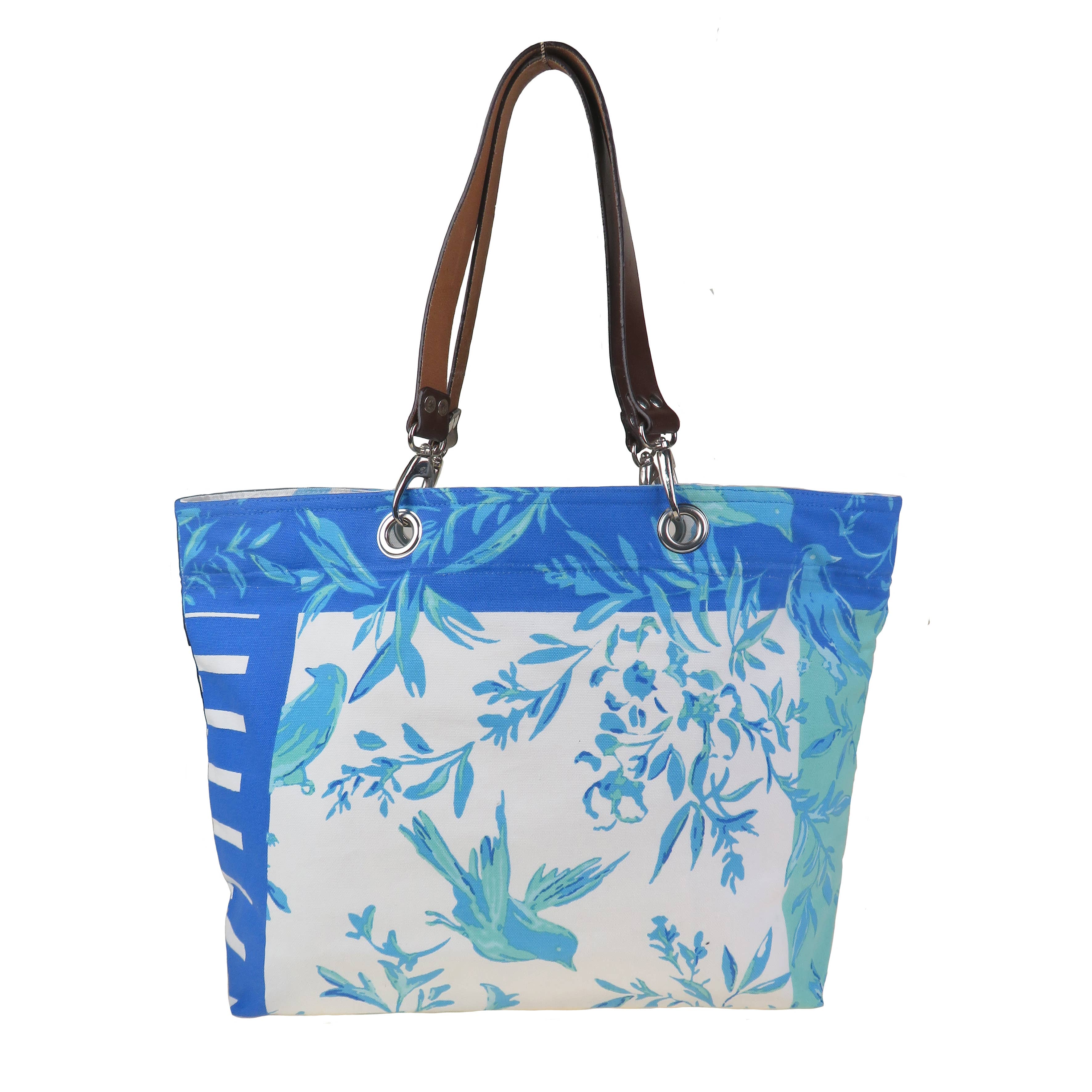 Supplement D'AM – Engroshandel Strandtaske – Brigitte Bardot France blå vendbar lærredstaske0