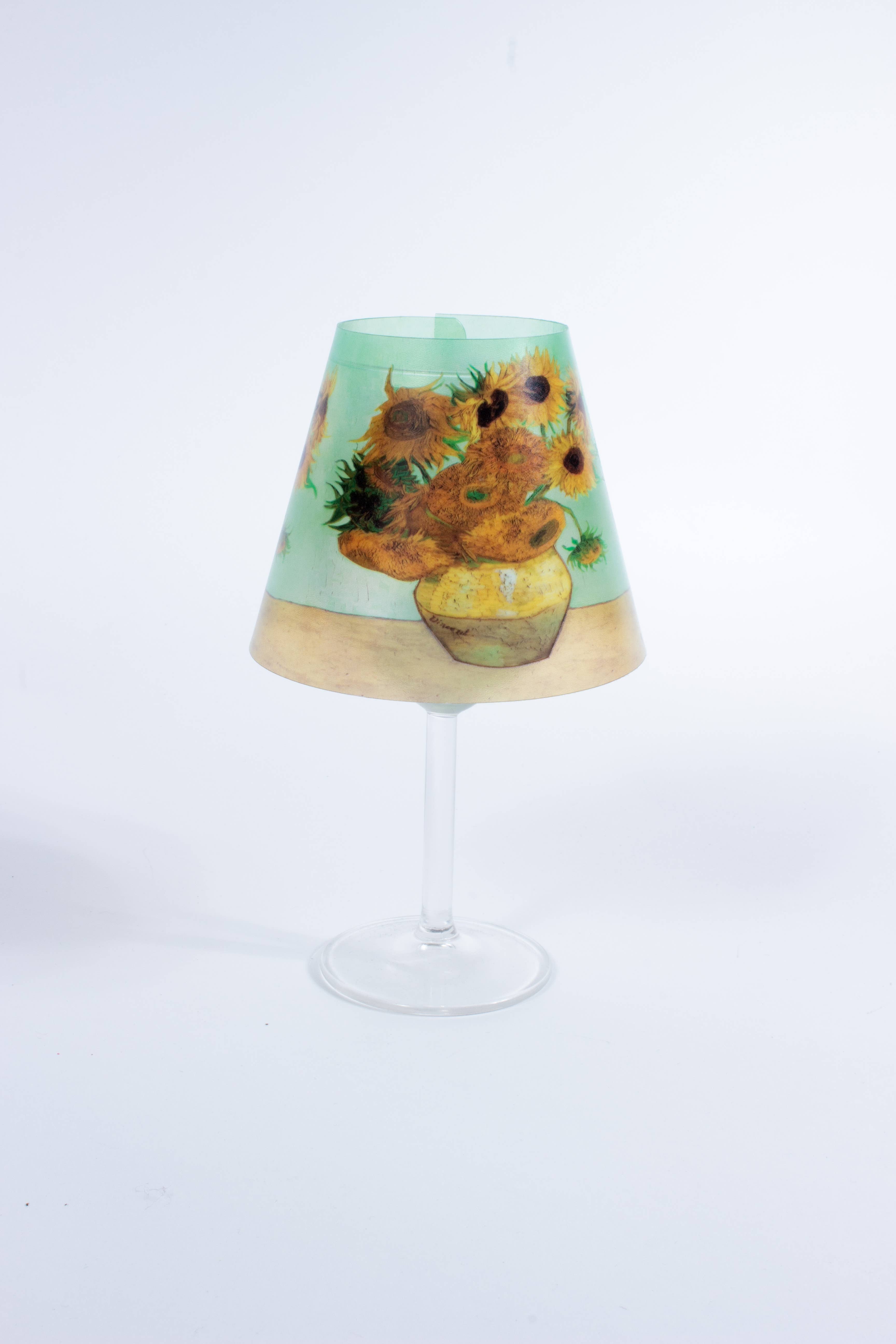 KESSLER MUSEUM MERCHANDISING - Wholesale Wine Glass - Wine glass lampshade “Sunflowers” Van Gogh2