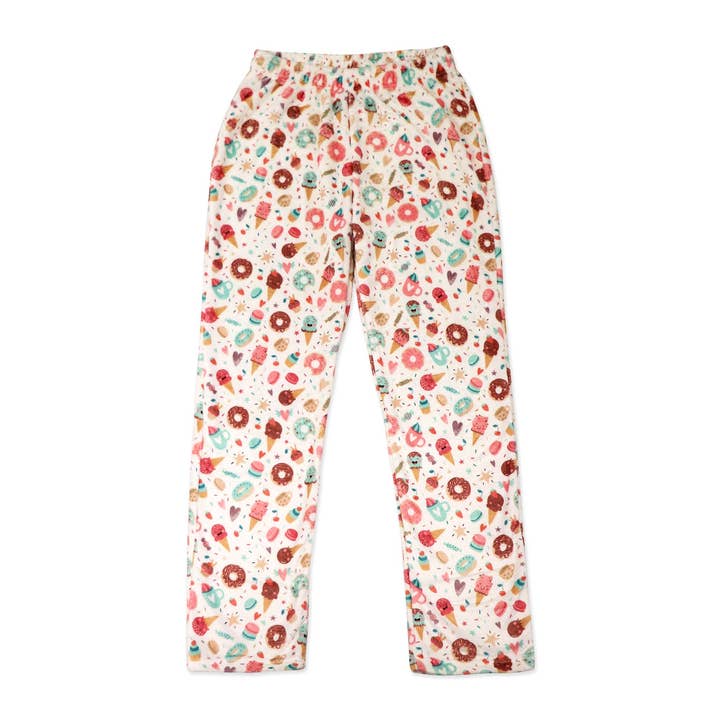 Flanellfleecepyjamasbyxa: Vit Bageri för wholesale av Rose Textiles