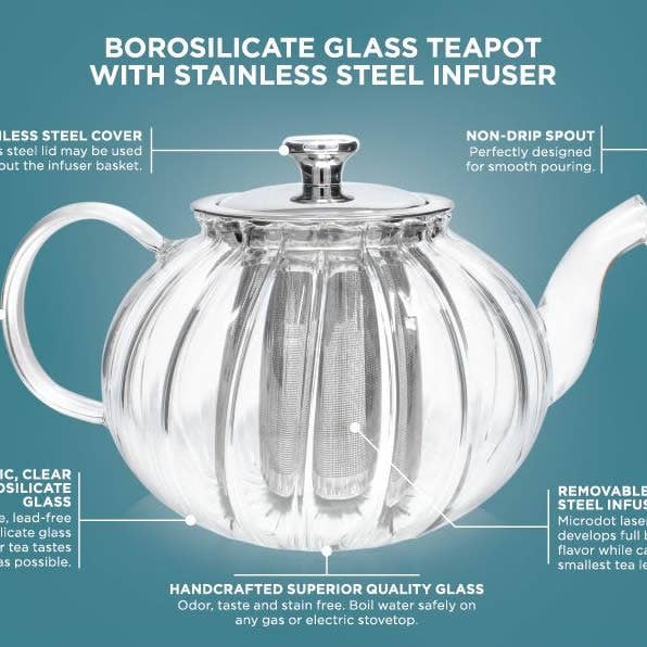Teabloom - Wholesale Tea Pot - Teabloom Vienna Glass Teapot With Removable Infuser