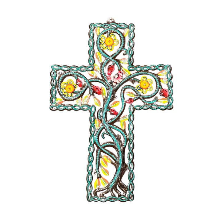 Turquoise Cross for wholesale by Haiti Fair Trade- Papillon Marketplace