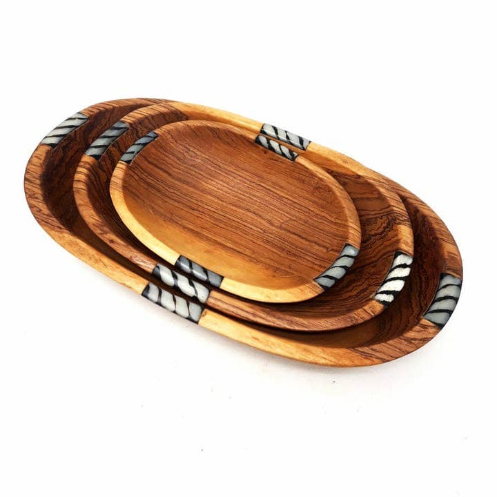 Harkiss Designs - Venta al por mayor Bol de mesa - Cuenco ovalado para aceitunas Samuel Batik