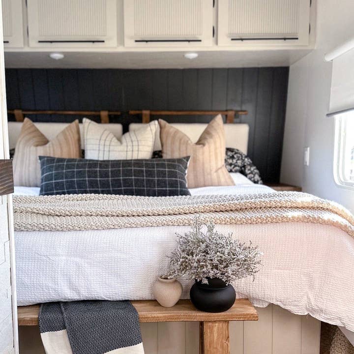 Textileish - Wholesale Throw Pillow Cover - Black Plaid Pillow Cover, Windowpane Throw Pillow5