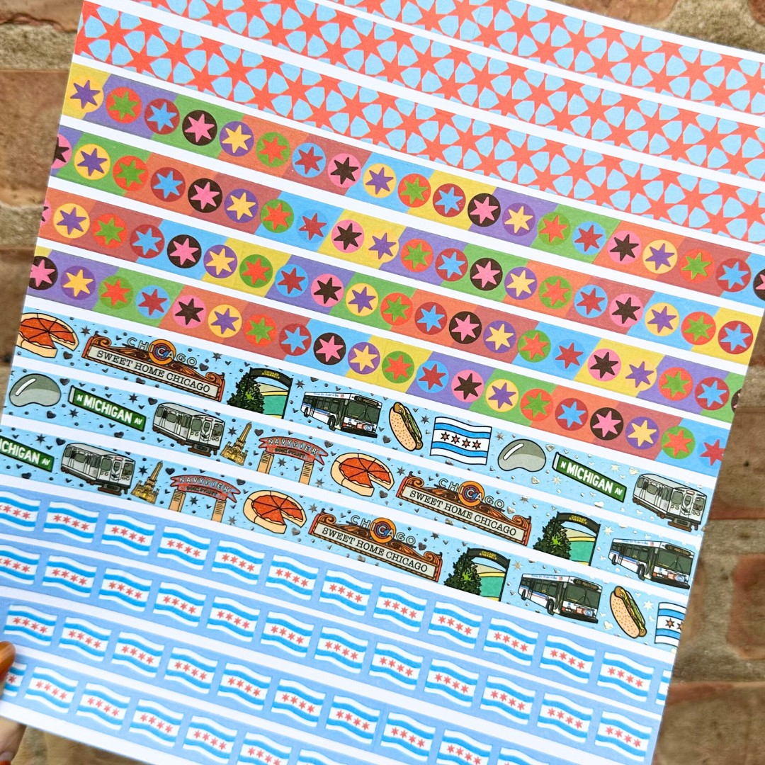 Madhouse Crafting Co. - Wholesale Washi Tape - Sweet Home Chicago - Silver Foil Washi Tape, the Chicago Collection - 15mm1