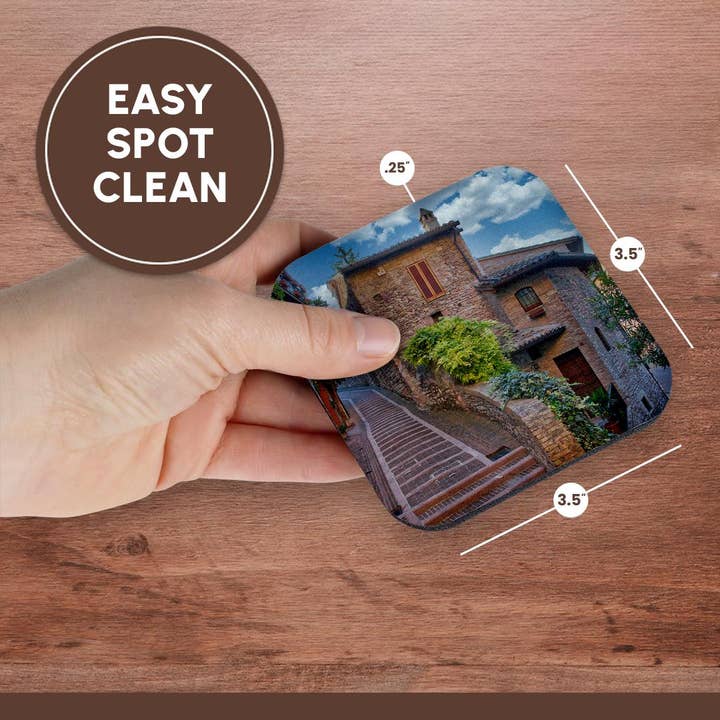 3dRose - Wholesale Coasters - 3dRose, Italy, Umbria. Homes along the streets of Assisi., Coaster13