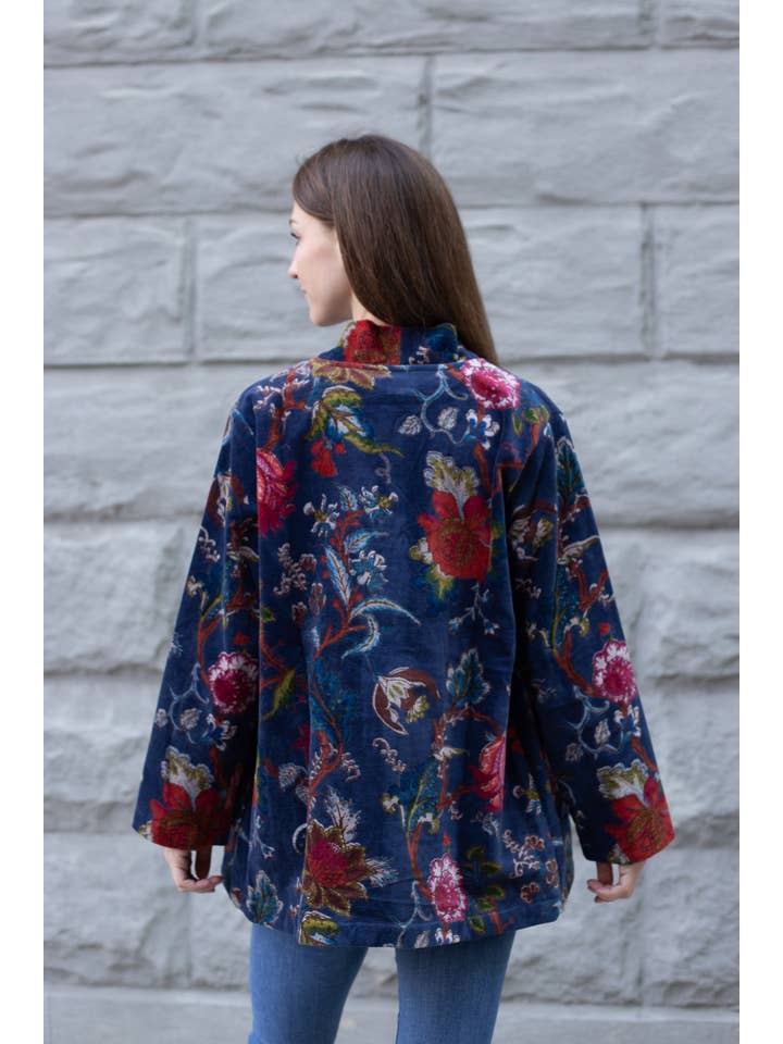 VIKOLINO - Venta al por mayor Kimono - Mujer - Chaqueta larga estilo kimono/Duster de terciopelo2