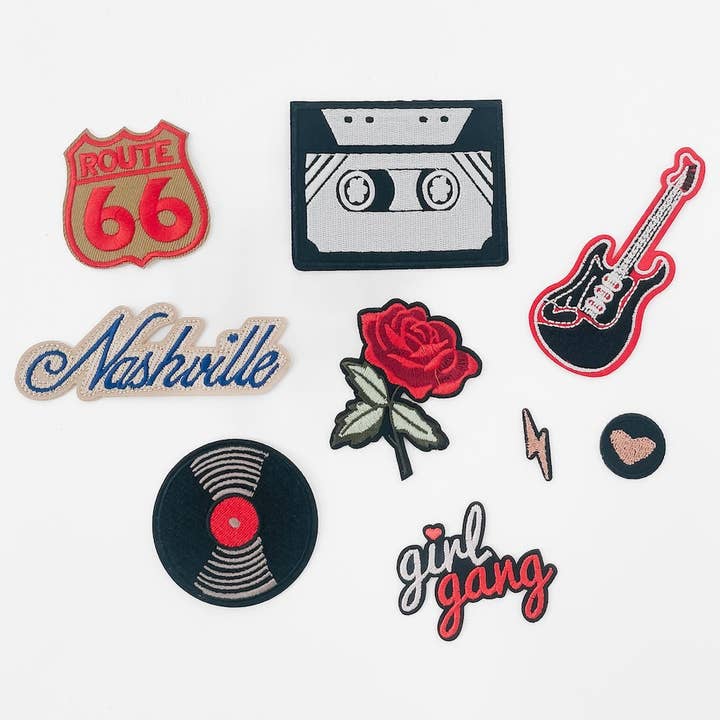 Rock On Strygemærke Pakke (9 stk) Engros for engroshandel hos Pretty Simple