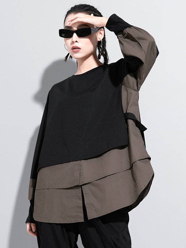 VividLux - Wholesale Overhemd met knopen - Dames - Originele valse twee T-shirttops0