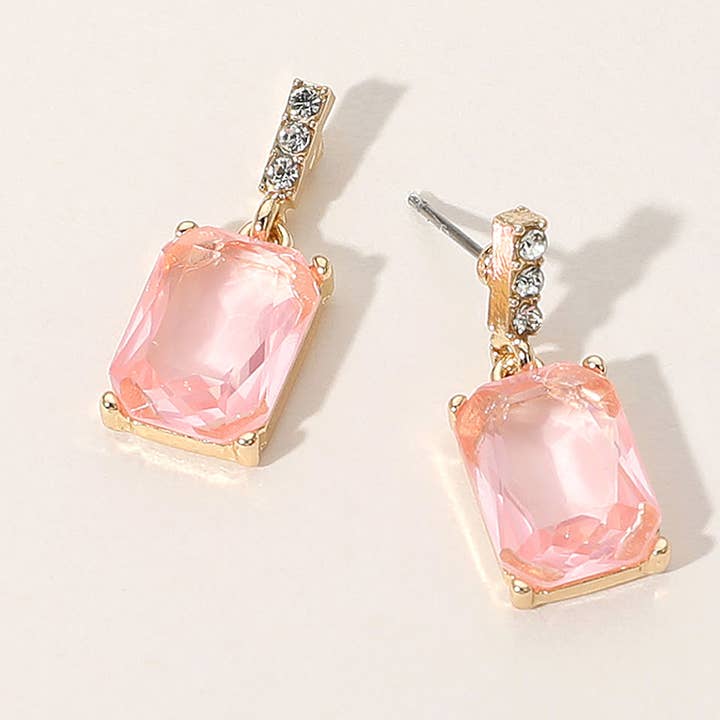 Sensibling Corp. - Wholesale Dangle Earrings - Rectangle Stone Cluster Dangle Earrings0