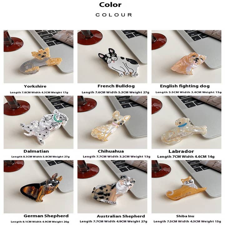 PAWPAWwholesale - Wholesale Hair Clip - Women's - Kawaii Dog Claw Clip, Fun Cartoon Hair Accessory_CWMM714625