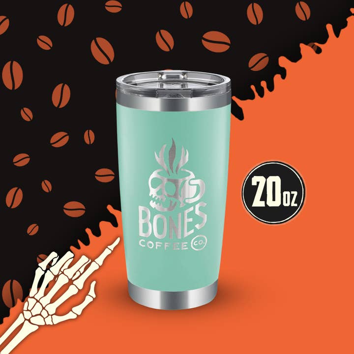 20 oz Stainless Steel Hot/Cold Tumbler | Robin's Egg | Mug for wholesale by Bones Coffee Company