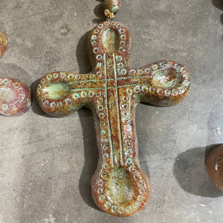 My Amigos Imports - Wholesale Prayer Beads Necklace - Great Buy-Clay Rosary-Beads-WH5-Cross-30-44 in-Green1