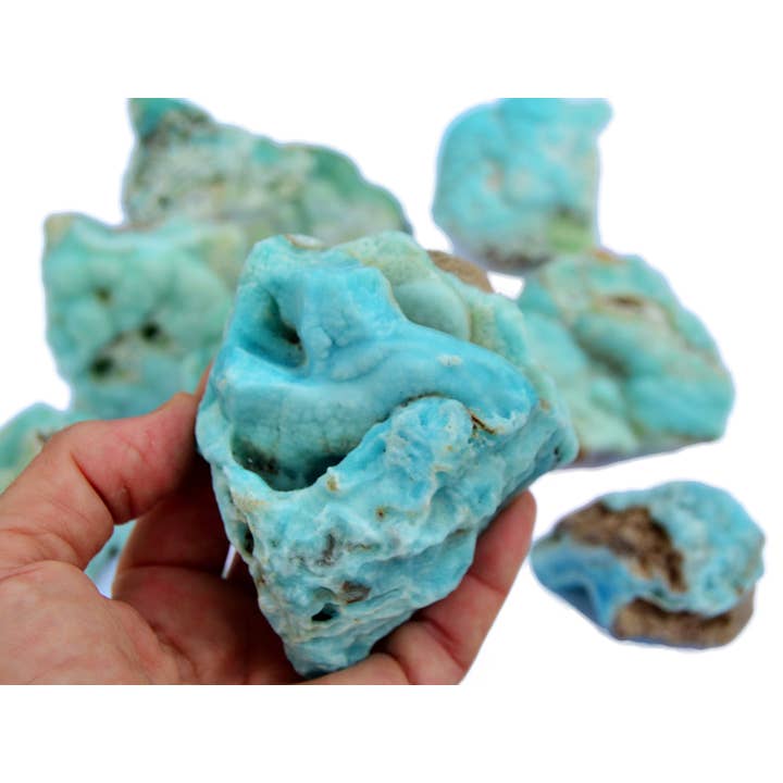 Kaia & Crystals - Wholesale Spiritual Stone/Crystal - Raw Blue Aragonite Crystal (100g - 1.500g)10