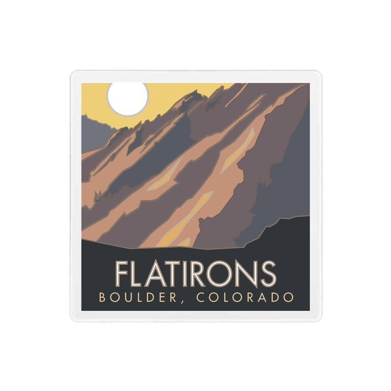Travel Posters by M&W Design Co. - Wholesale Coasters - Flatirons, Boulder, Colorado - Coaster