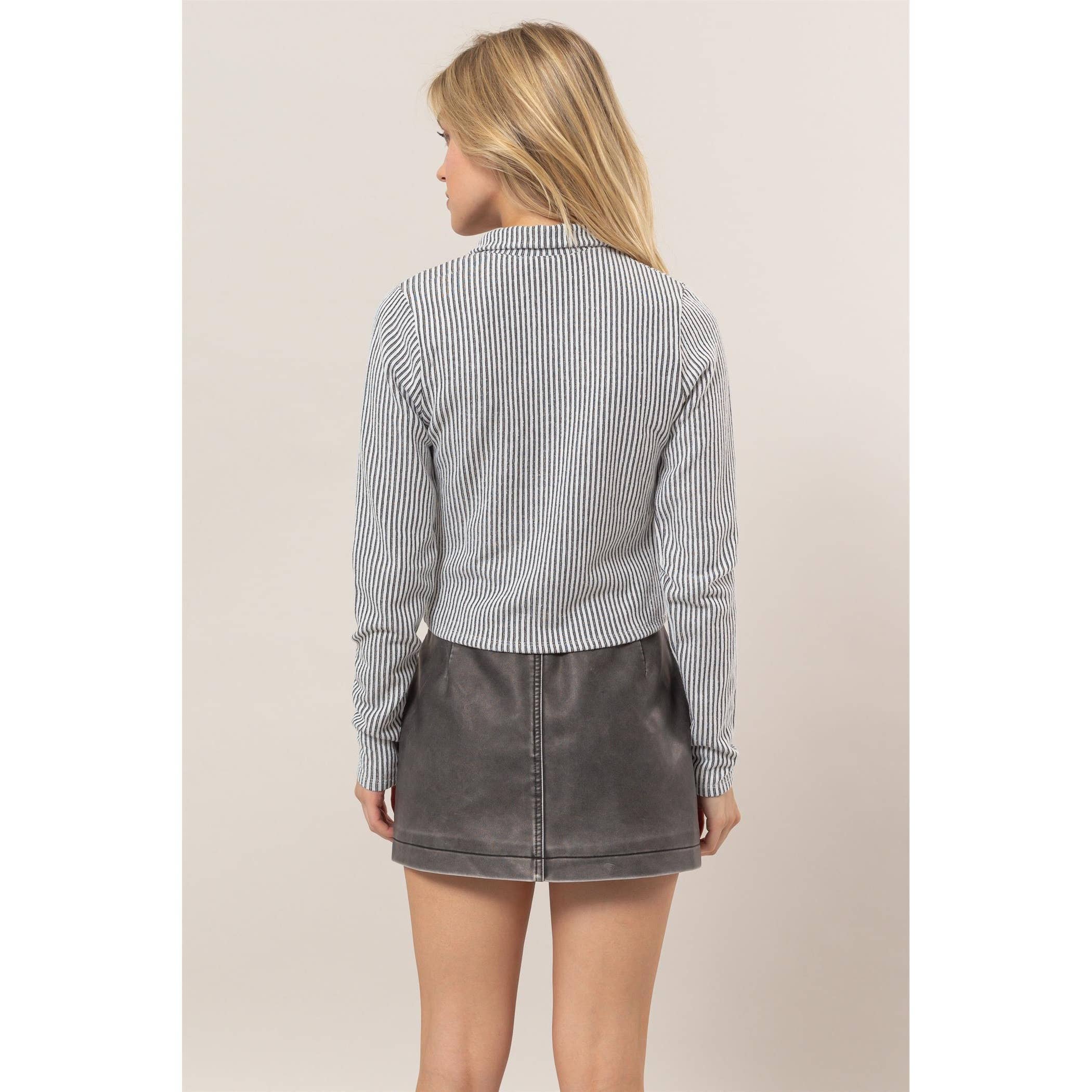 HYFVE – Camisa - Mulher por atacado – Top de Malha com Fecho de Correr às Riscas7