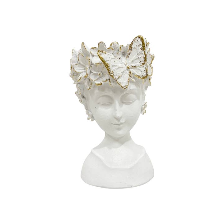 25cm Floral Face Pot Holder W/Butterfly for wholesale by Cubby House by Malmar