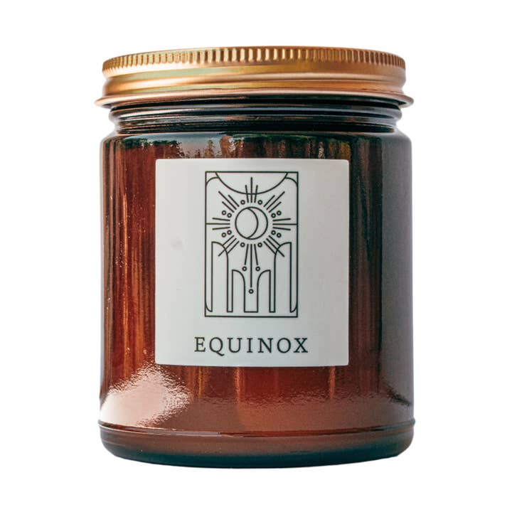 Equinox 6.8oz Large Fine Fragrance Amber Jar Candle for wholesale by Herland Home