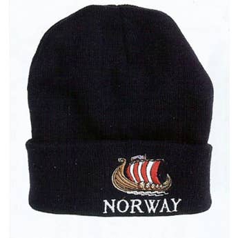 Scandinavian Specialties - Wholesale Beanie - Unisex - Knit Hat - Viking Ship Navy, Acrylic Winter Hat