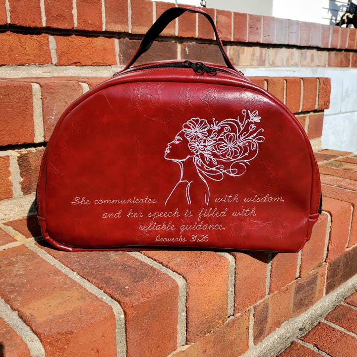 Ny'Jeer Accessories: Handcrafted Burgundy Purse: Proverbs 31 for wholesale by 3HCreations
