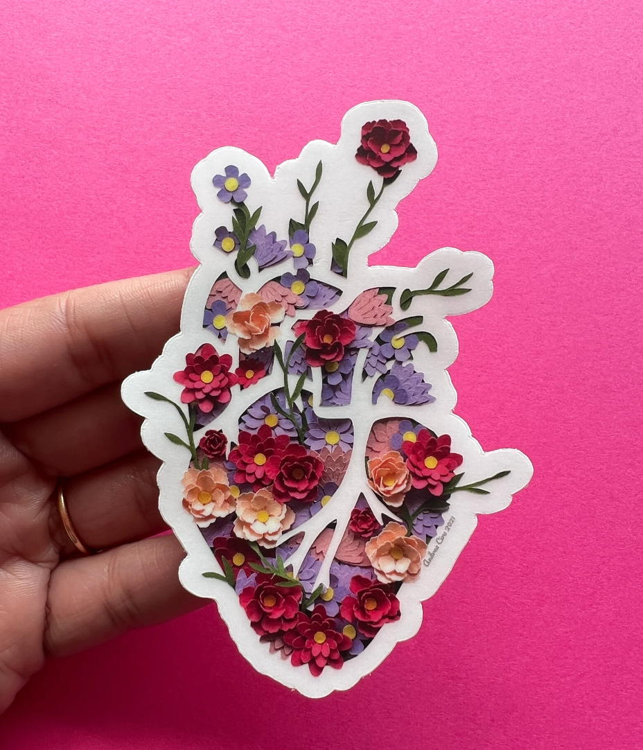 ACira Studio LLC - Wholesale Sticker - Blooming Heart Sticker0