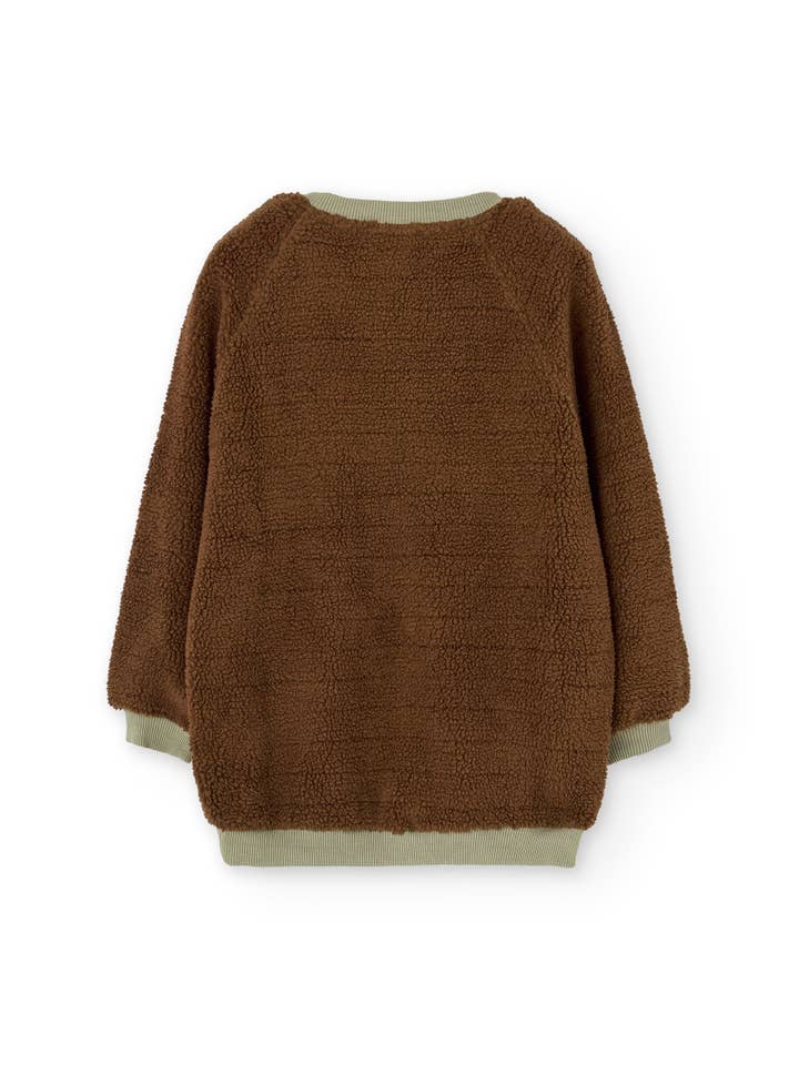 Brown Sudadera de sherpa de algodón orgánico marrón for wholesale on Faire4