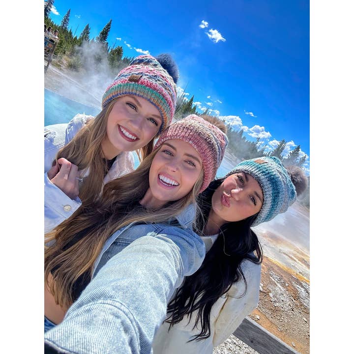 MiMi Wholesale - Wholesale Beanie - Women's - HTC0041 Luna Space Dye Pom Beanie