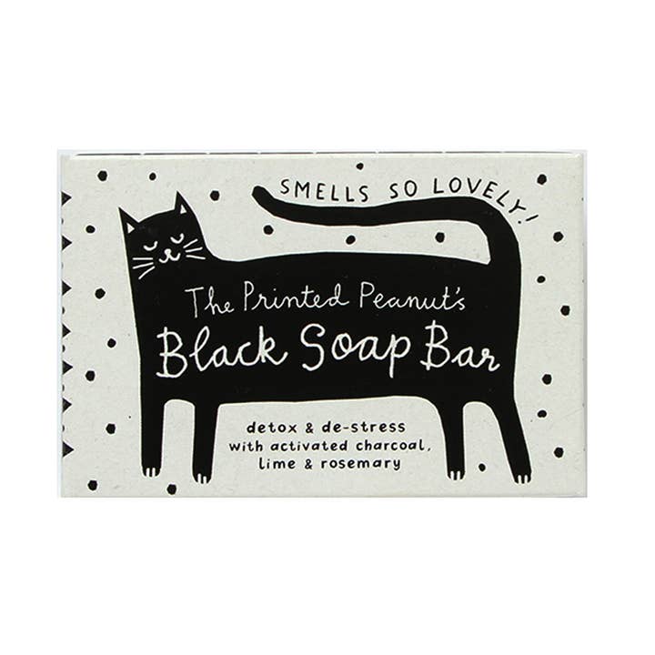 Black Cat Charcoal Natural Handmade Soap Bar for wholesale by The Printed Peanut Homeware & Stationery