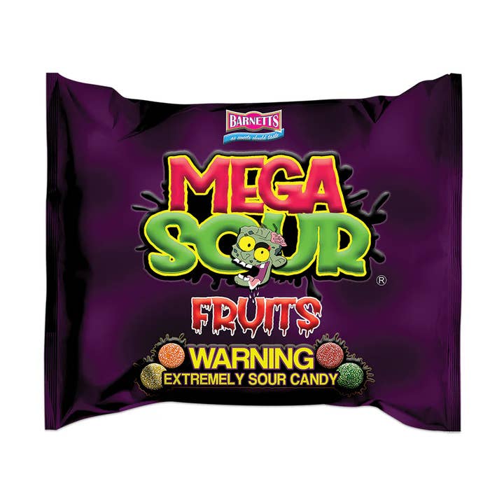 Barnetts Mega Sour Candy Sour Fruits 12x104g for wholesale by CargoPirate