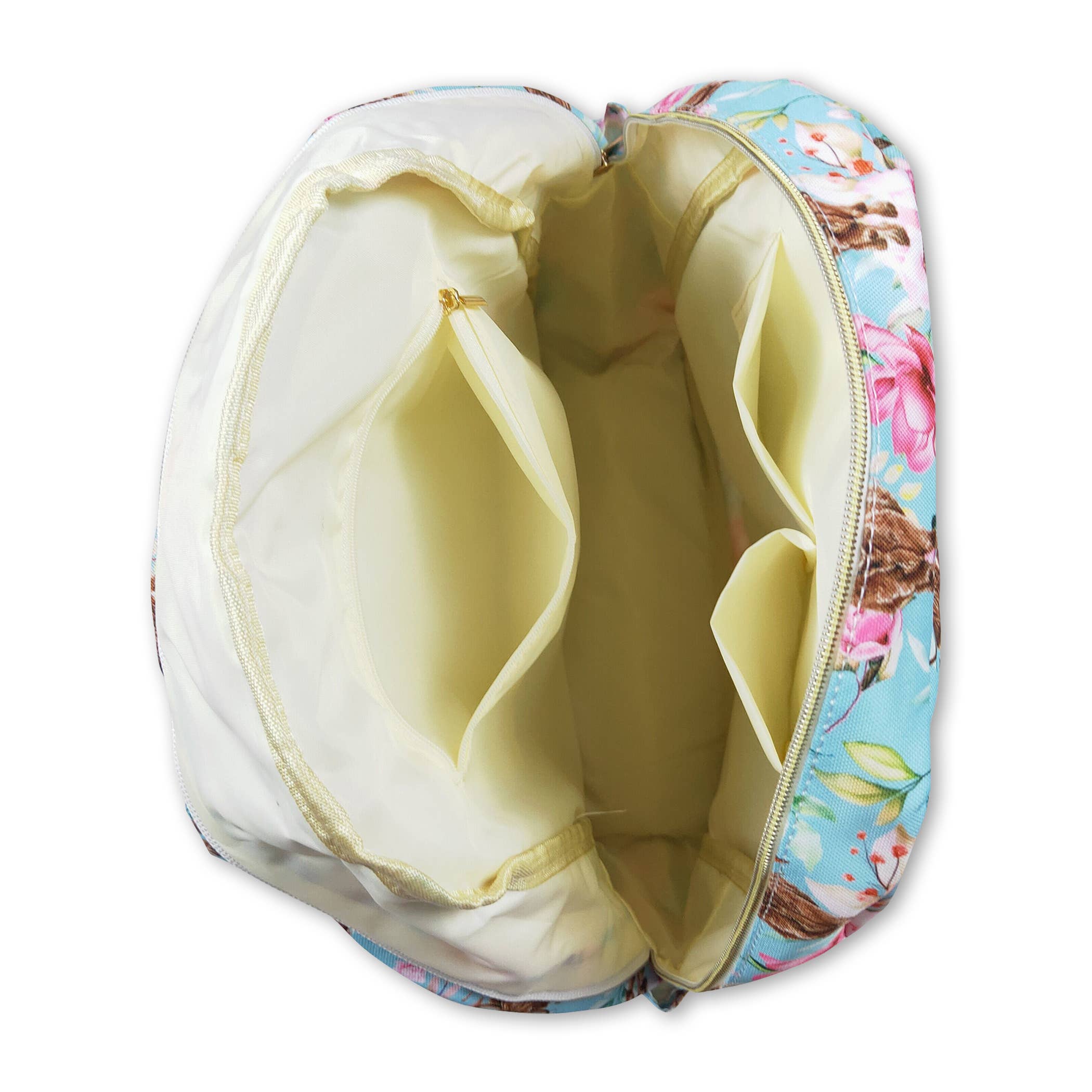 Yawoo Garments - Wholesale Backpack - Kids - Light blue floral highland cow kids girls backpack3