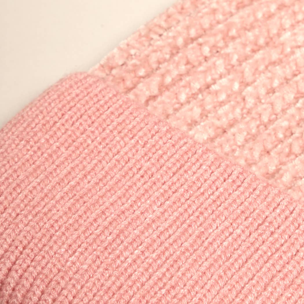 Fashion City - Wholesale Beanie - Women's - Winter Solid Chenille Cuff Beanie with Pom Pom7