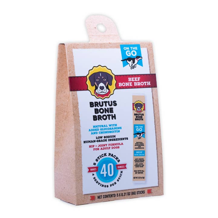 Brutus Instant Bone Broth Beef 5 Stick Pack for wholesale by Brutus Broth