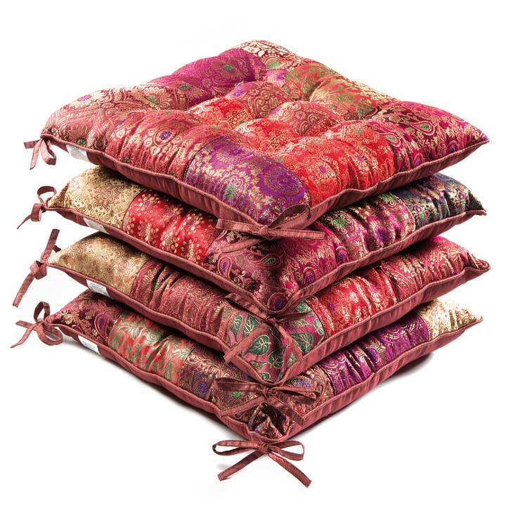 Namaste - Wholesale Chair Cushion - Brocade Patchwork Chair Pad