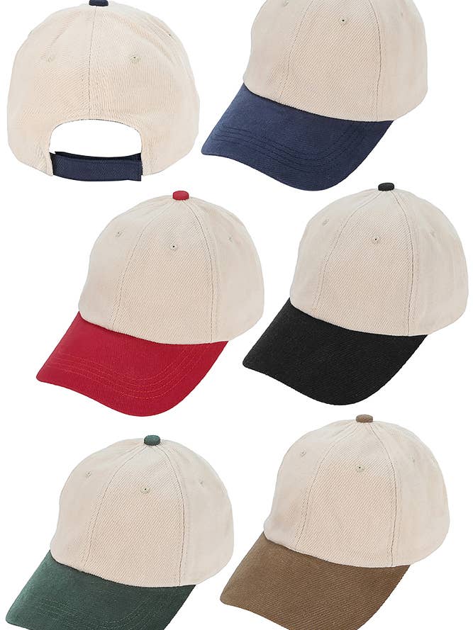 C.C Two Tone Brushed Cotton Twill Baseball Cap for wholesale by Hana