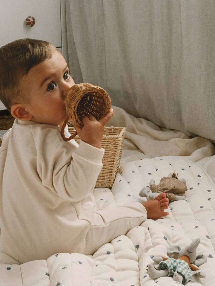 ORGANIC FLEECE OVERALL OAT for wholesale by North Baby