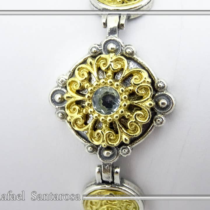 RAFAEL SANTAROSA - Wholesale Charm/Dangle Bracelet - Byzantine silver bracelet with filigree3