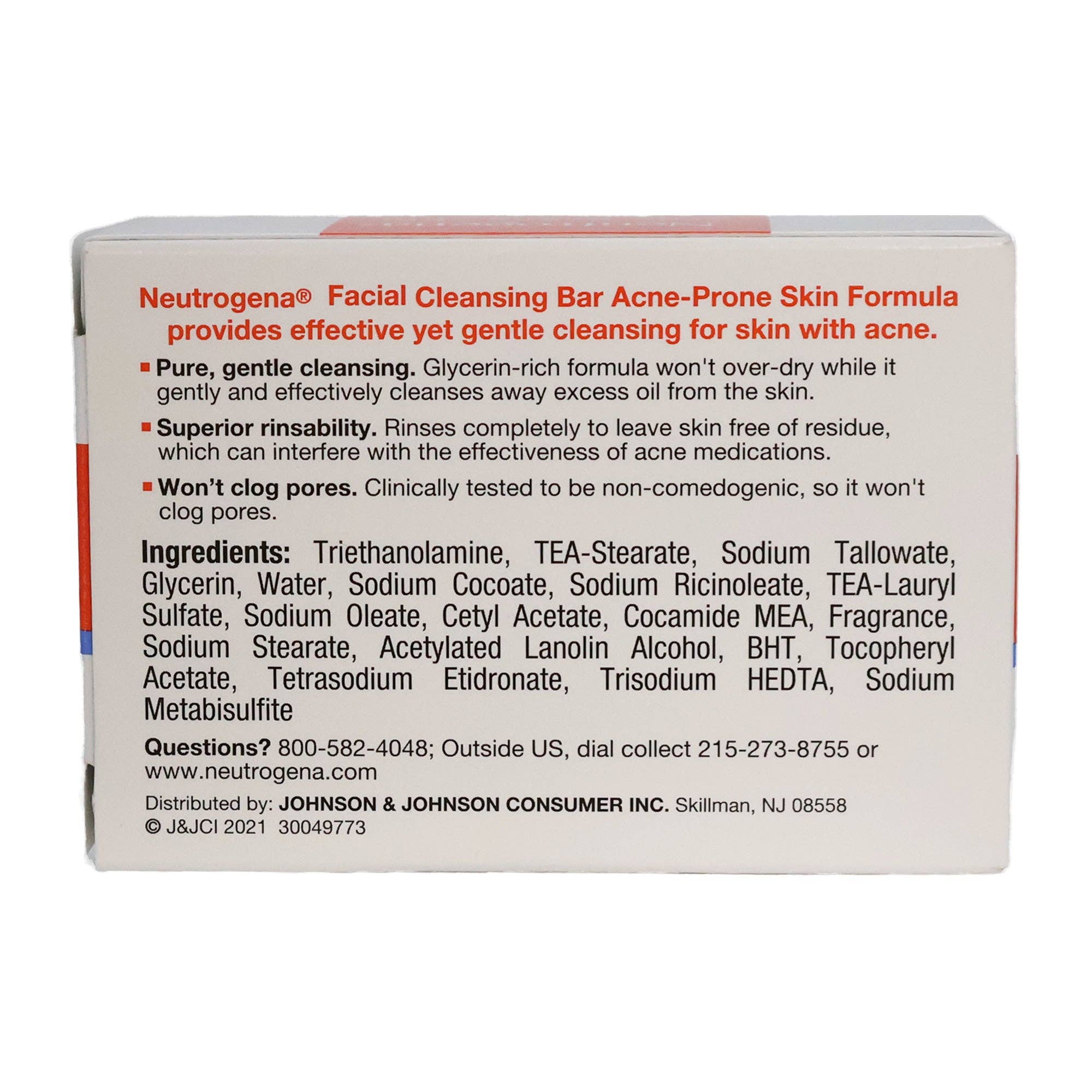 KT Supply - Wholesale Facial Cleanser - Neutrogena Acne Prone Skin Facial Bar, 3.5 Oz.1